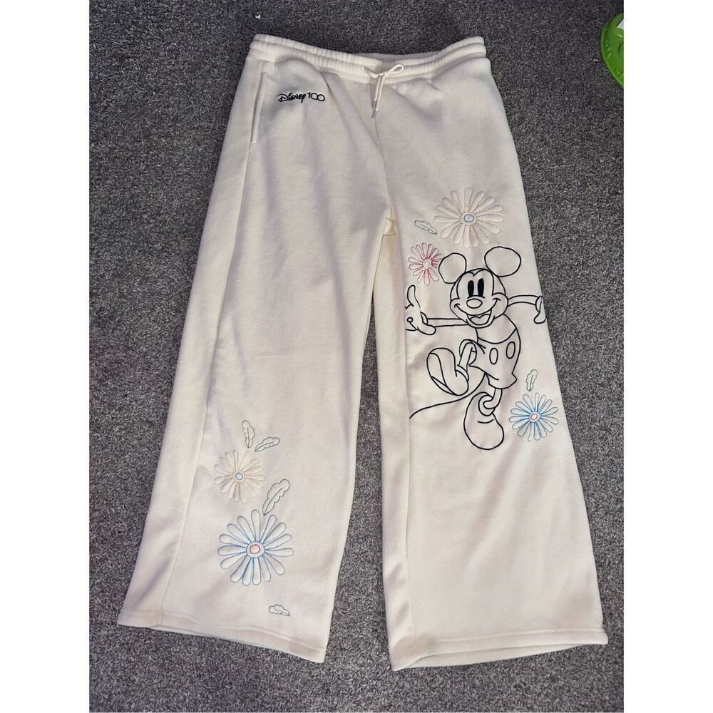 Disney 100 Fleece Mickey Mouse Embroidered Sweatpants